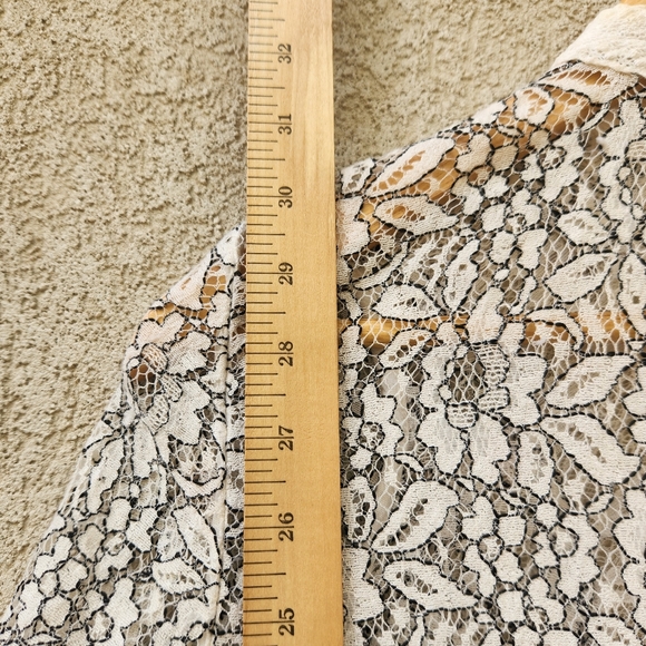 FREE PEOPLE Women's Tell Tale Small Gray Sheer Lace Tunic Whimsigoth Fairy Top - Picture 12 of 13